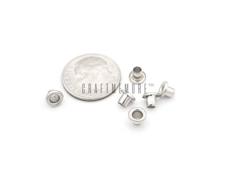 CRAFTMEMORE 2MM Hole 200PCS Tiny Grommets Eyelets Self Backing for Bead Cores, Clothes, Leather, Canvas (Gunmetal) - Image 4